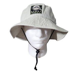 SCOUT SMART Embroidered Patch Outdoor Khaki Bucket Hat - NWOT - Men's OSFM